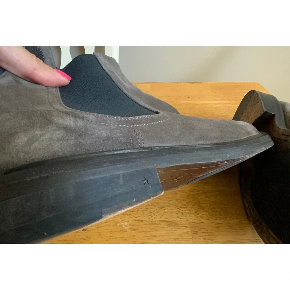 George Brown Bilt Grey Brown Suede Chelsea Boots Mens Size 9M Italy Sample Shoe
